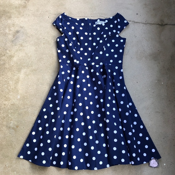 Hell Bunny Dresses & Skirts - Hell Bunny Vixen Fit & Flare Polka Dot Dress NWT